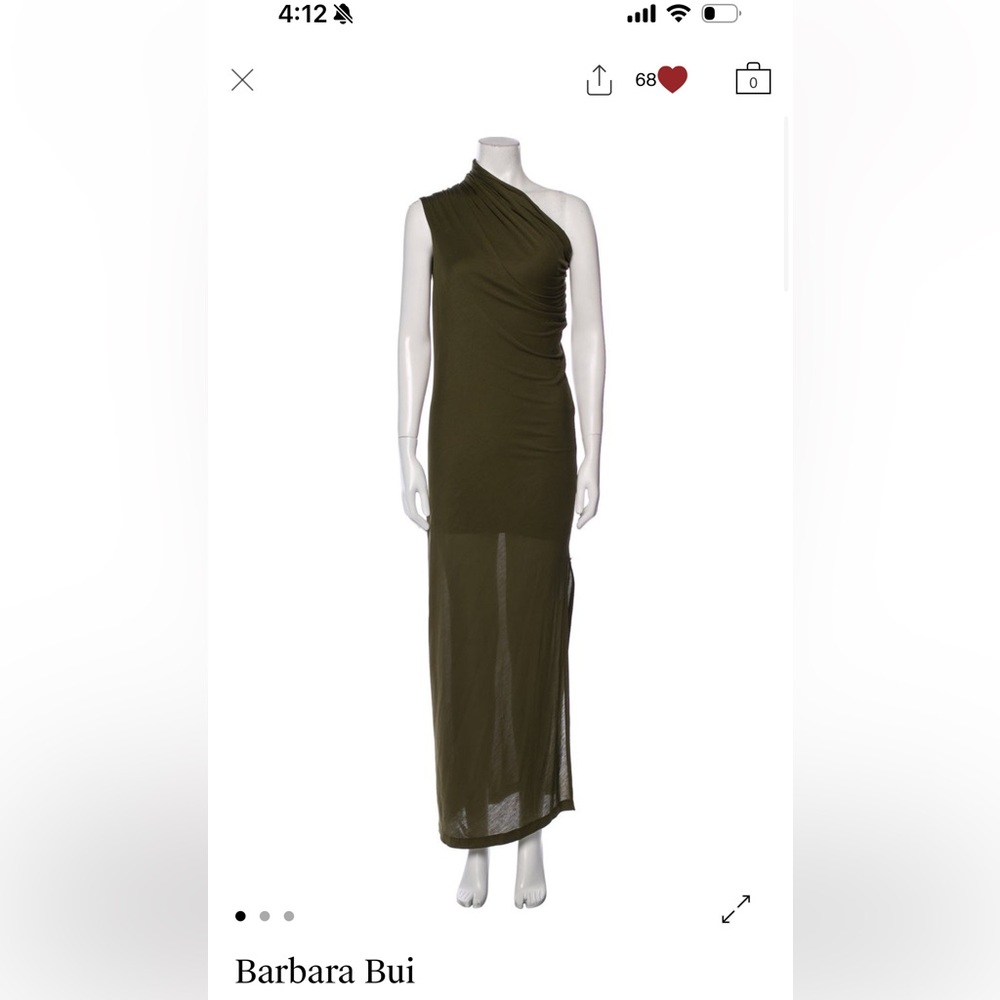 Barbara Bui One Shoulder Khaki Dress